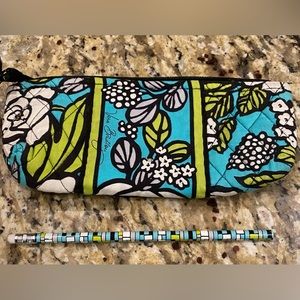 EUC Vera Bradley Pencil / Makeup brush lined case